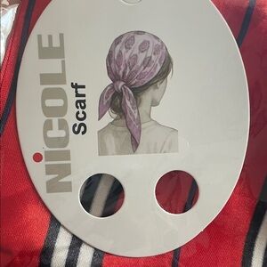 Nicole Vibrant Red Scarf with Striking Stripes